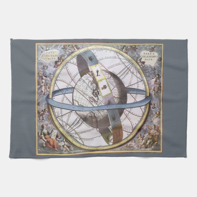 Vintage Astronomy, Celestial by Andreas Cellarius Kitchen Towel (Horizontal)