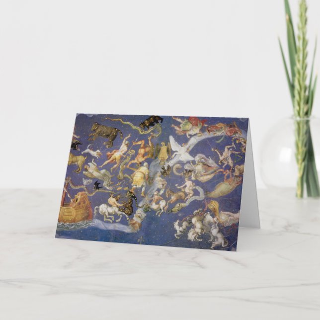Vintage Astronomy Celestial Constellations Fresco Card (Front)