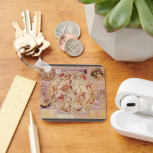 Vintage Astronomy, Celestial Map by Carel Allard Keychain