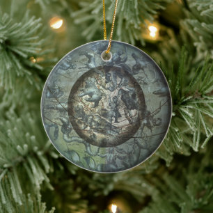 Vintage Astronomy Celestial Northern Constellation Ceramic Ornament