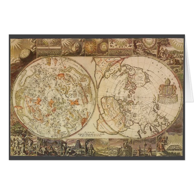 Vintage Astronomy, Celestial Planisphere Map (Front Horizontal)