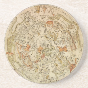 Vintage Astronomy, Celestial Planisphere Map Coaster