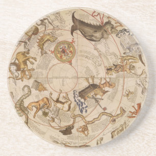 Vintage Astronomy, Celestial Planisphere Star Map Coaster