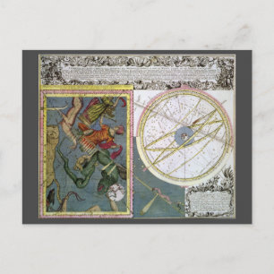 Vintage Astronomy, Comet Path by Matthaeus Seutter Postcard