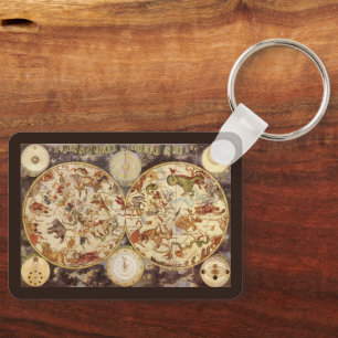 Vintage Astronomy Constellations, Frederik de Wit Keychain