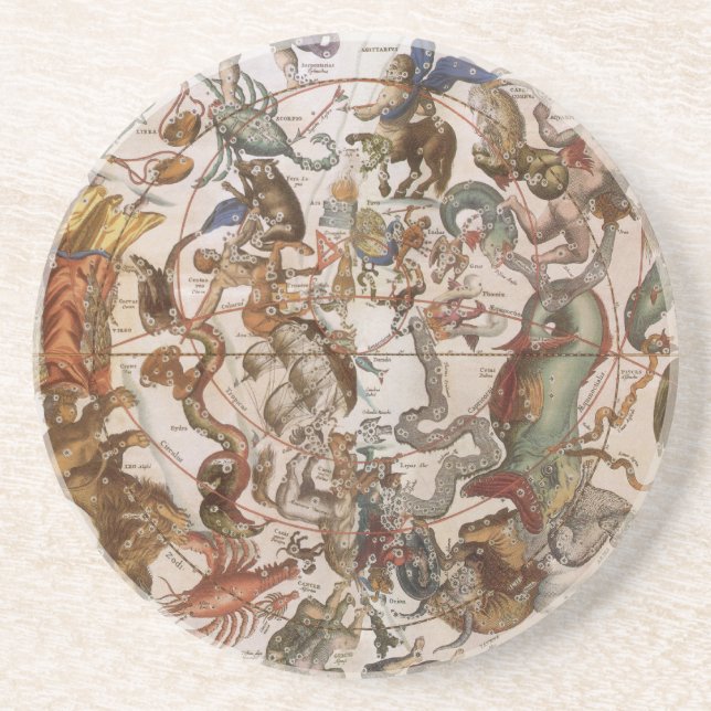 Vintage Astronomy, Constellations of Southern Sky Coaster (Front)