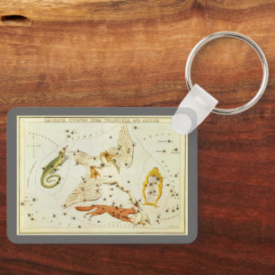 Vintage Astronomy, Constellations Stars Chart Map Keychain