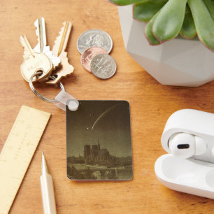 Vintage Astronomy, Donati Comet over Paris, 1858 Keychain