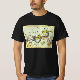 Vintage Astronomy, Hydra Snake Constellation Stars T-Shirt