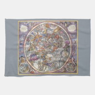 Vintage Astronomy, Map of Christian Constellations Kitchen Towel