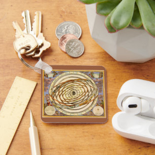 Vintage Astronomy Orbit Planets, Andreas Cellarius Keychain