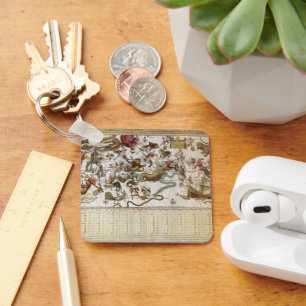 Vintage Astronomy, Star Map by Johannes van Keulen Keychain