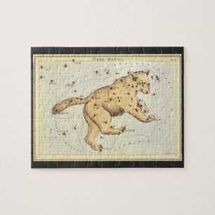 Vintage Astronomy, Ursa Major Constellation, Bear Jigsaw Puzzle