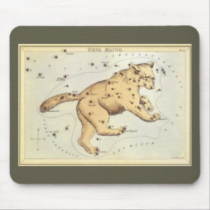 Vintage Astronomy, Ursa Major Constellation, Bear Mouse Pad