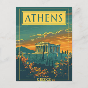 Vintage Athènes, Grèce Carte postale   Parthénon