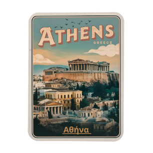 vintage Athens capital of Greece gifts Magnet