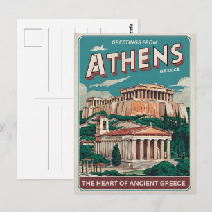vintage Athens capital of Greece gifts Postcard