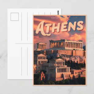 vintage Athens capital of Greece gifts Postcard