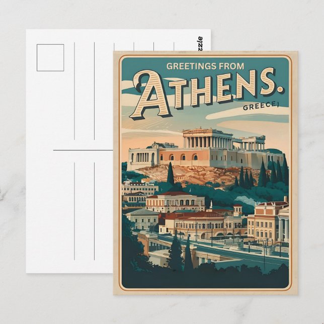 vintage Athens capital of Greece gifts Postcard (Front/Back)