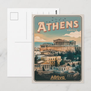 vintage Athens capital of Greece gifts Postcard