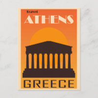 Vintage Athens Greece Acropolis Ruins Travel