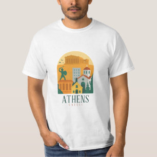 Vintage Athens Greece Parthenon Travel Souvenir T-Shirt