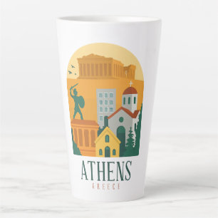 Vintage Athens Greece Travel – Parthenon Latte Mug