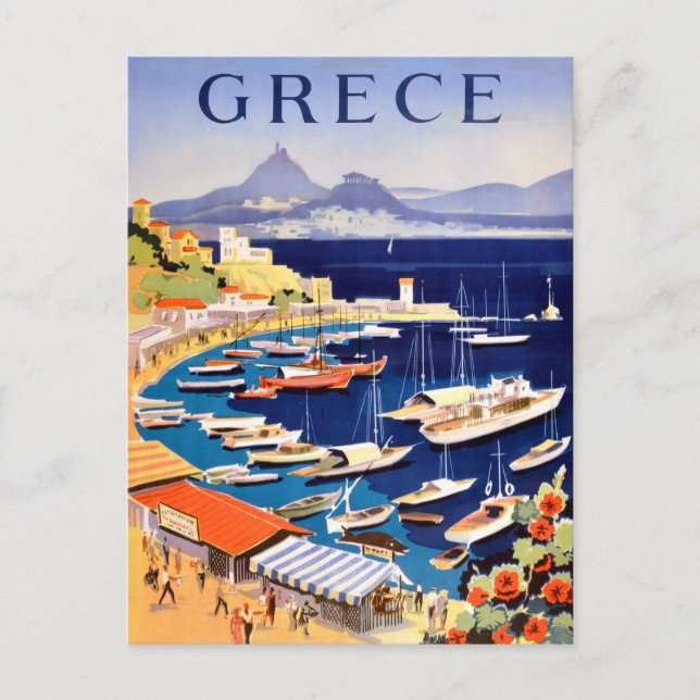 Vintage Athens Greece Travel Postcard (Front)