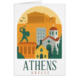 Vintage Athens Greece Travel Poster – Parthenon