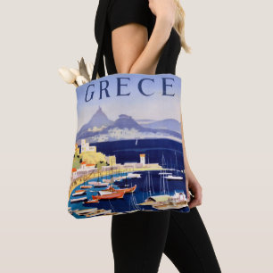Vintage Athens Greece Travel Tote Bag