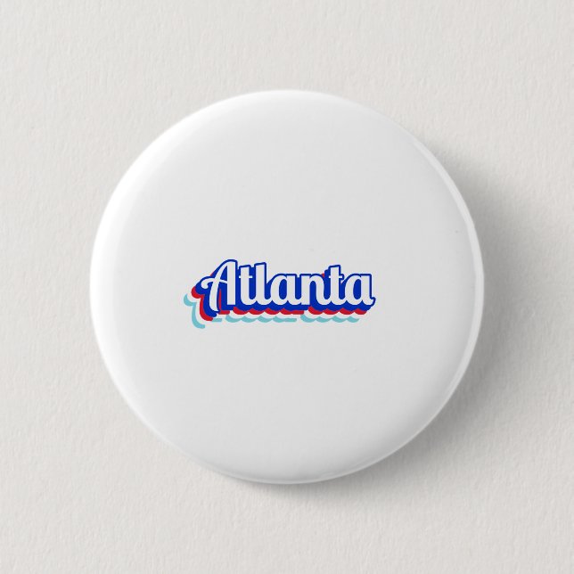 Vintage Atlanta 2 Inch Round Button (Front)