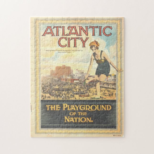 Vintage Atlantic City 1920s Puzzle (Vertical)