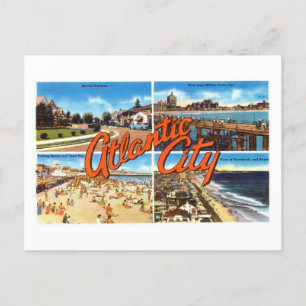 Vintage Atlantic City Large Letter Postcard