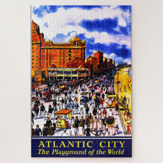 Vintage Atlantic City Train Travel Jigsaw Puzzle