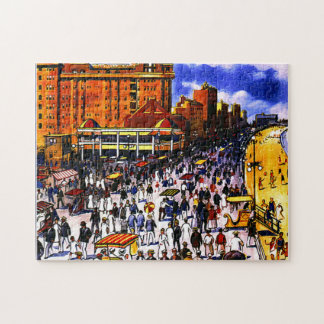 Vintage Atlantic City Train Travel Jigsaw Puzzle