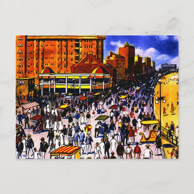 Vintage Atlantic City Train Travel Postcard (Front)