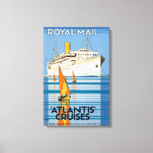 VINTAGE ATLANTIS OCEAN LINER TRAVEL CANVAS PRINT