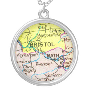 Vintage Atlas - Bristol and Bath Silver Plated Necklace