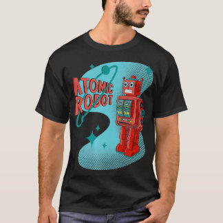 Vintage Atomic Space Robot Retro Futuristic Action T-Shirt