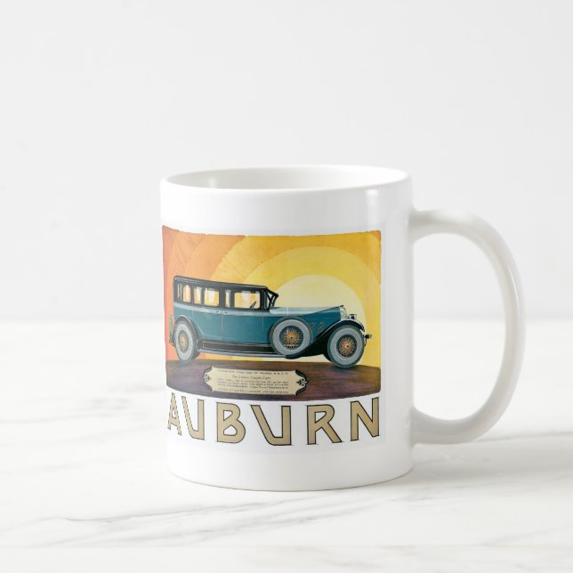 Vintage Auburn Motors Sunburst Ad Coffee Mug (Right)