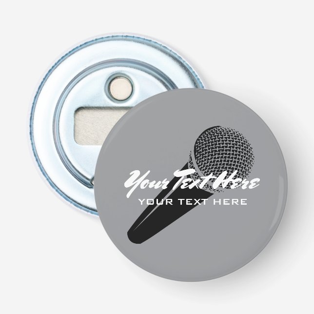 Vintage audio mike microphone design custom bottle opener (Front)