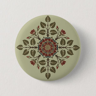 Vintage Audsley Tudor Rose Victorian Pattern Art 2 Inch Round Button