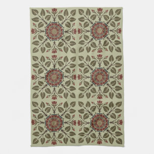 Vintage Audsley Tudor Rose Victorian Pattern Art Kitchen Towel