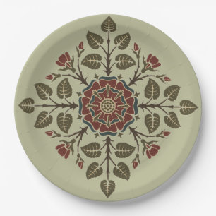 Vintage Audsley Tudor Rose Victorian Pattern Art Paper Plate