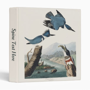 Vintage Audubon Belted Kingfisher Bird Art Binder