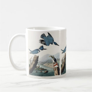 Vintage Audubon Belted Kingfisher Bird Art Coffee Mug