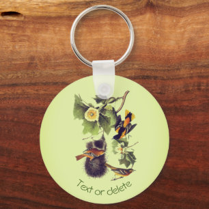 Vintage Audubon Birds Troupial Oriole Personalized Keychain