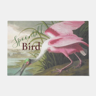 Vintage Audubon Illustration Spoonbill Bird Doormat