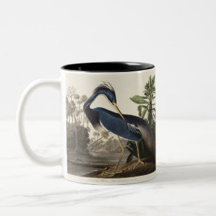 Vintage Audubon Louisiana Heron Bird Art Two-Tone Coffee Mug