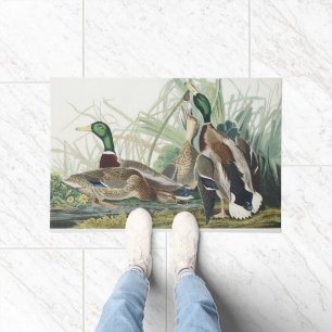 Vintage Audubon Mallard Duck Wildlife Art Doormat